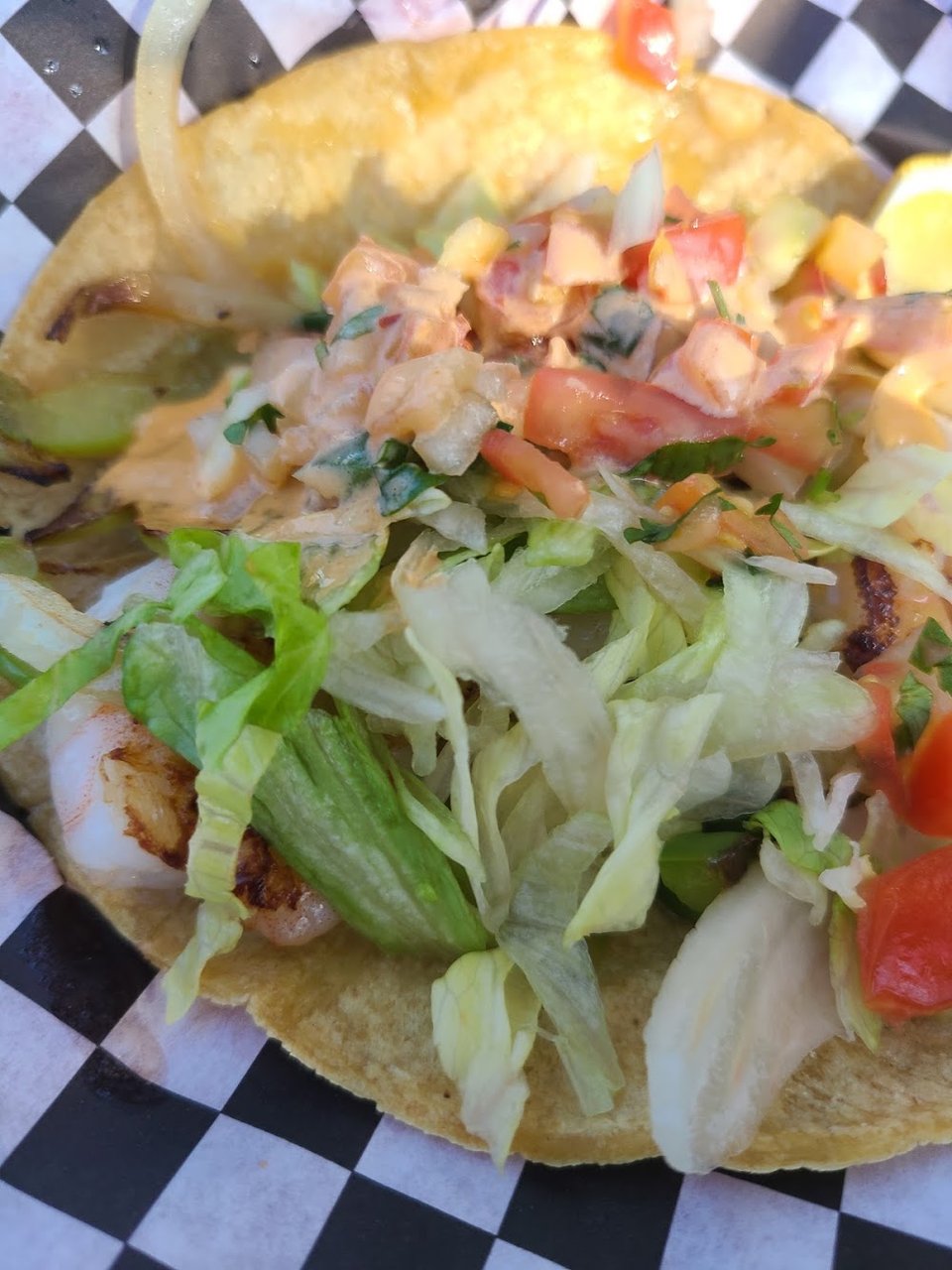 Menu page showing tacos, tostadas, and bowls.